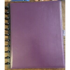 M by Staples Arc Discbound Leather Notebook Letter Size Purple 8.5x11